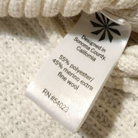 Athleta Ravine Womens 3/4 Sleeve Mock Neck Tunic Sweater Ivory wool size xxs - Picture 5 of 7